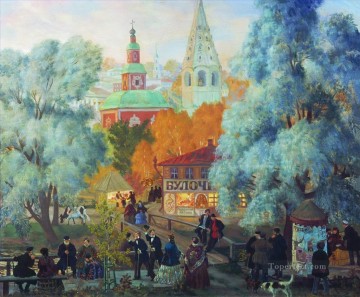 Landscapes Painting - province 1919 Boris Mikhailovich Kustodiev cityscape city scenes